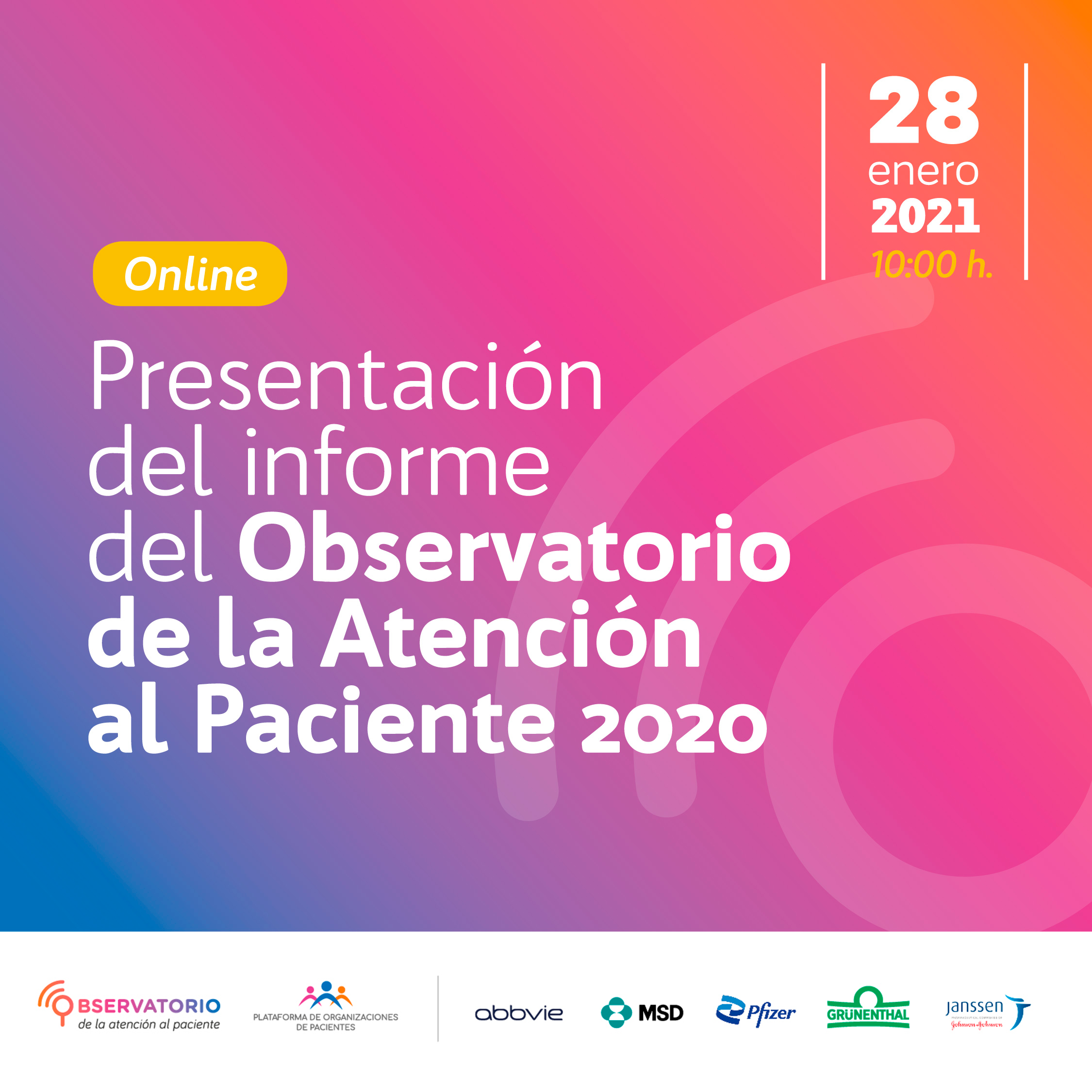 Jornada de presentación del Informe del Observatorio de Atención al Paciente 2020