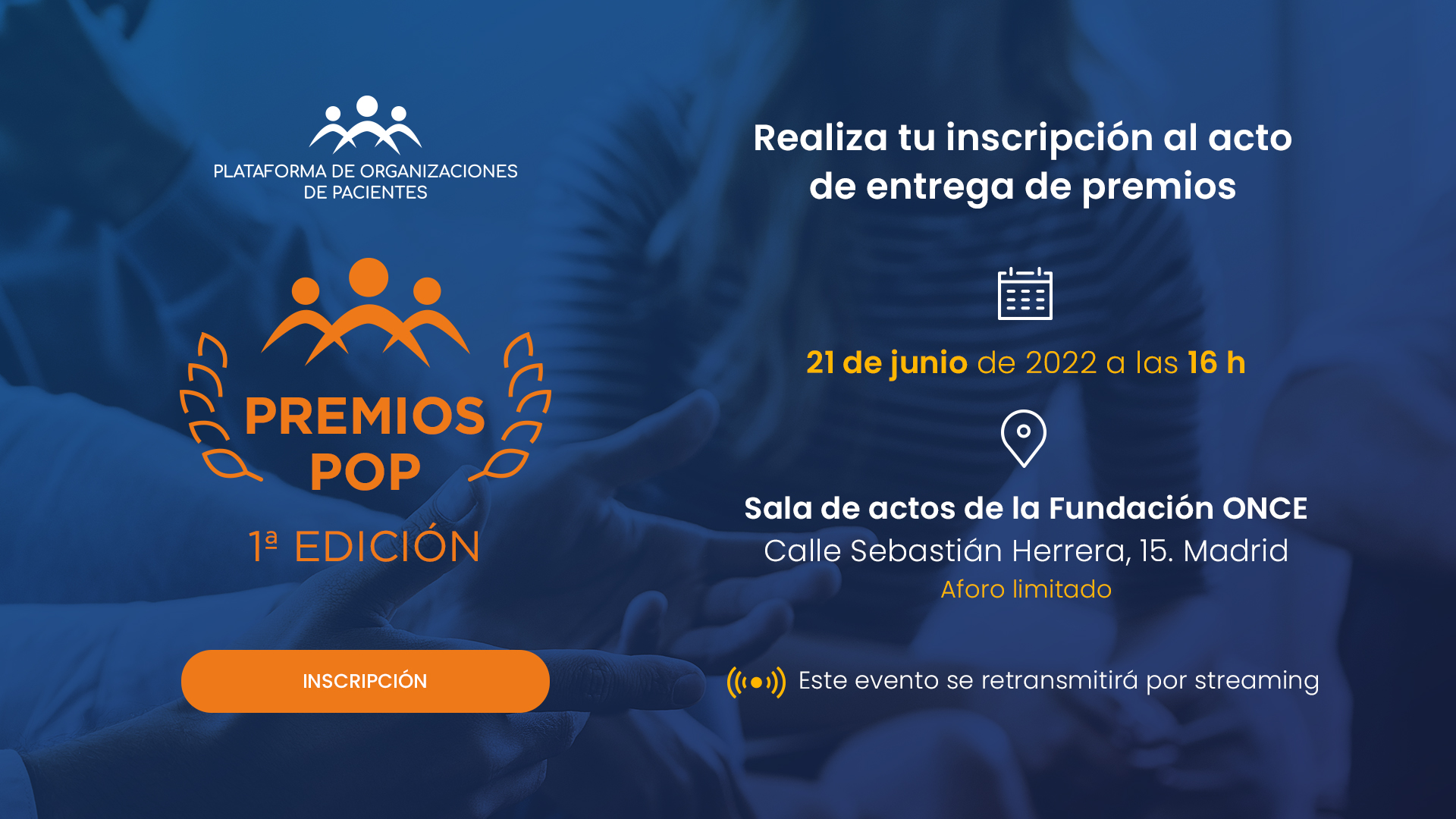 La POP premiará las mejores iniciativas de participación de pacientes emprendidas por organizaciones sanitarias españolas